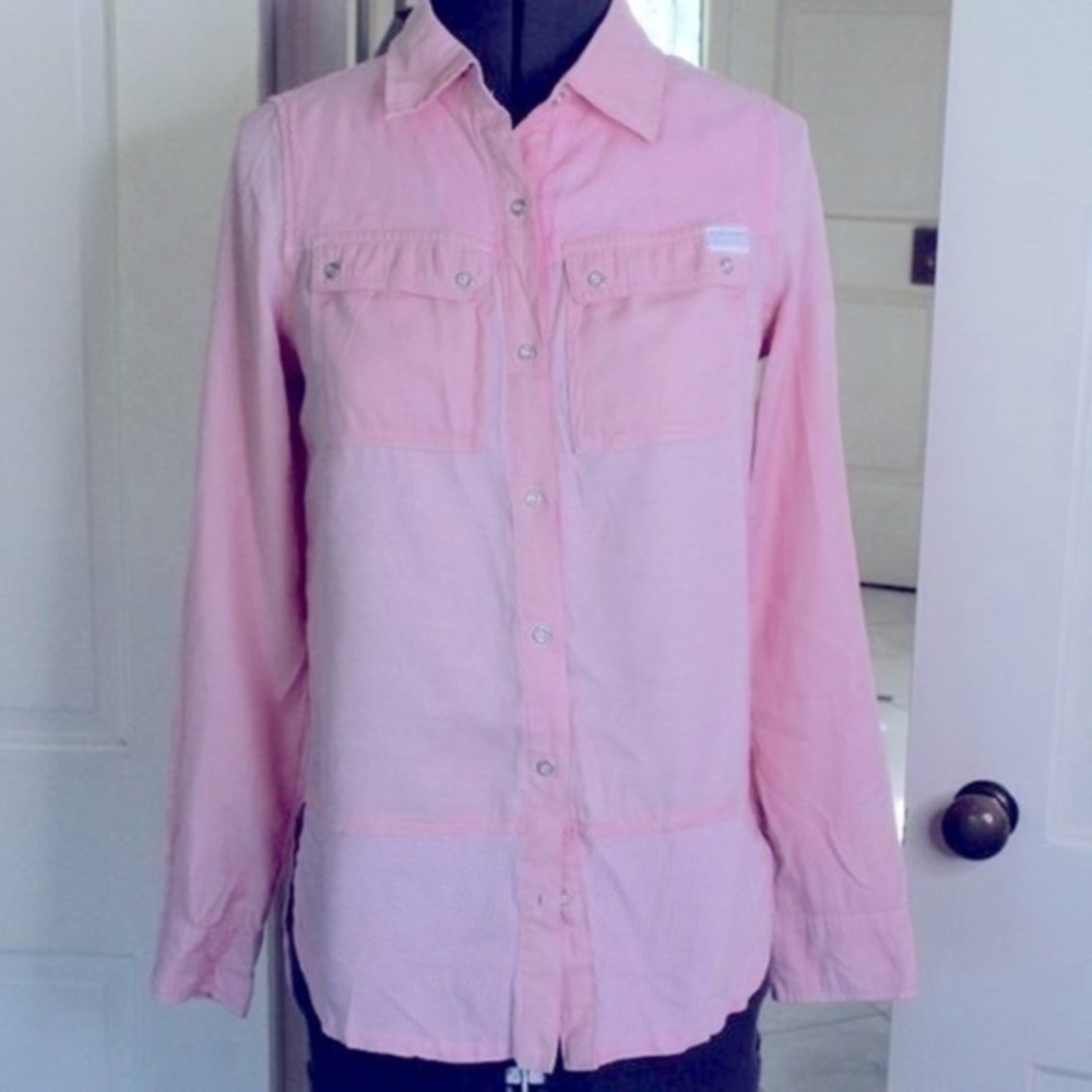 7 for all mankind top size Small pink button up